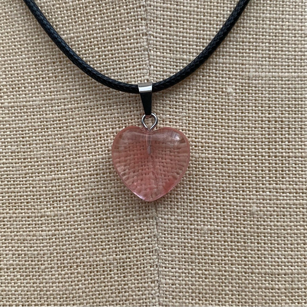Handmade Genuine Stone/Glass Heart Amulet Necklace - Picture 11 of 12